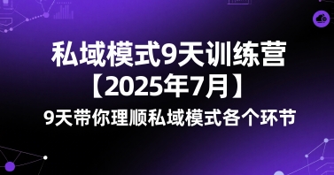 私域模式9天训练营【2025年7月】9天带你理顺私域模式各个环节-51云资源