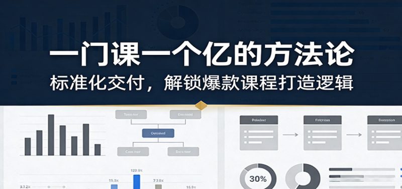 一门课一个亿的方法论:标准化交付,解锁爆款课程打造逻辑-51云资源