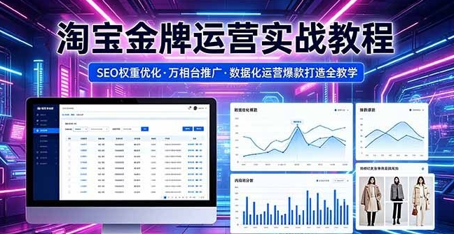 2026 淘宝金牌运营实战教程，SEO权重优化万相台推广，数据化运营爆款打造全教学-51云资源