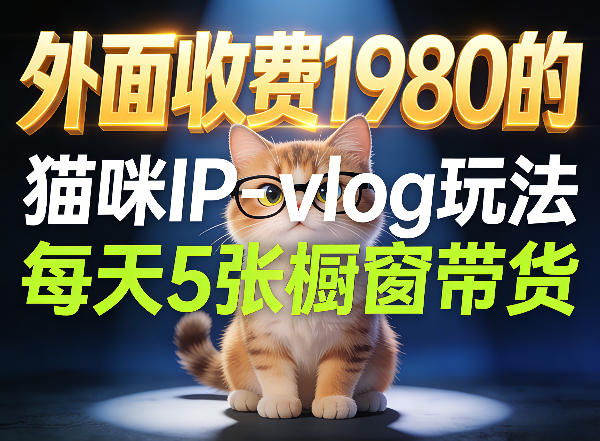 宠物赛道猫咪IP-vlog玩法，26条视频涨粉29W，每天5张橱窗带货拆解-51云资源