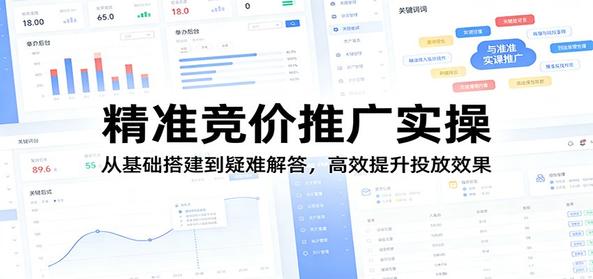 精准竞价推广实操:从基础搭建到疑难解答,高效提升投放效果-51云资源