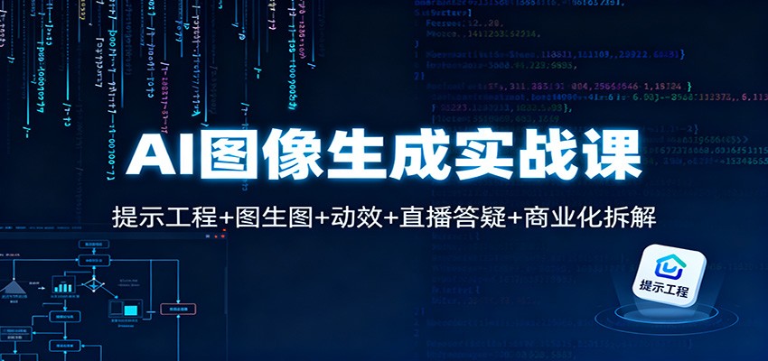 AI图像生成实战课：提示工程 图生图 动效 直播答疑 商业化拆解-51云资源