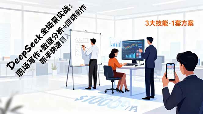 （16418期）DeepSeek全场景实战：职场写作 数据分析 自媒体创作，新手快速月入过万-51云资源