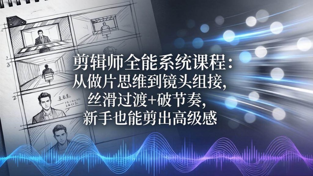 (18260期)剪辑师全能系统课程:从做片思维到镜头组接,丝滑过渡 破节奏,新手也能剪出高级感-51云资源