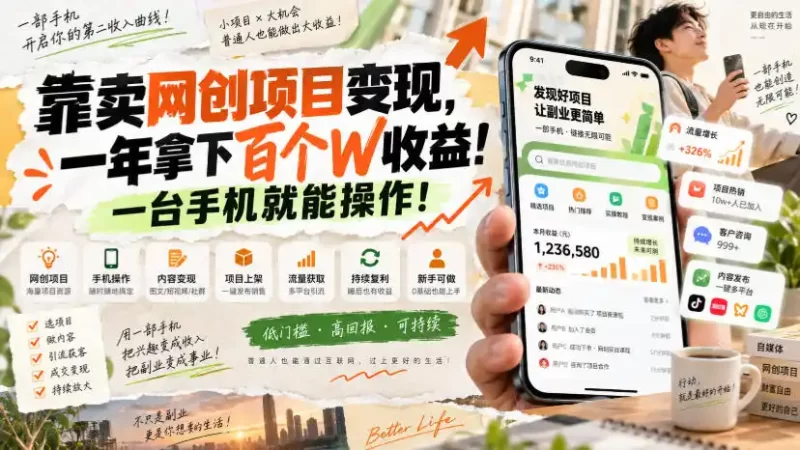 网创小程序虚拟资料变现,一年拿下百万收益,一部手机就可以做,0成本变现副业!-51云资源