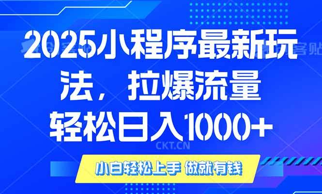 （14028期）2025年小程序最新玩法，流量直接拉爆，单日稳定变现1000-51云资源