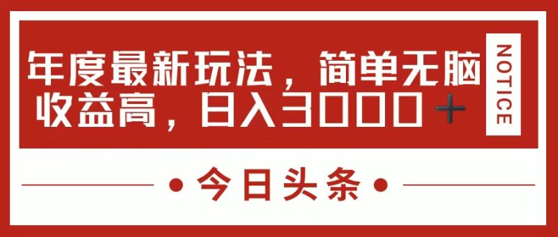 (11582期)今日头条新玩法,简单粗暴收益高,日入3000-51云资源