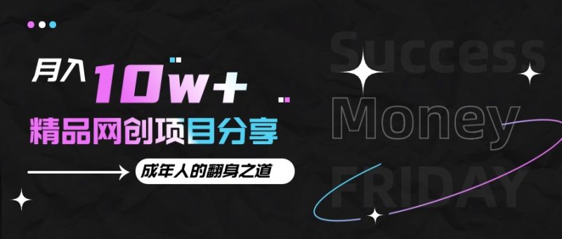 月入十万 的网创项目分享,成年人的最快翻身之道-51云资源