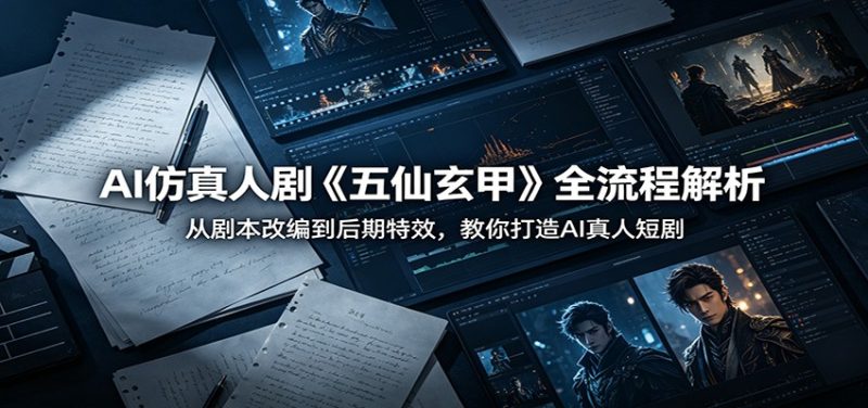 AI仿真人剧《五仙玄甲》全流程解析:从剧本改编到后期特效,教你打造AI真人短剧-51云资源