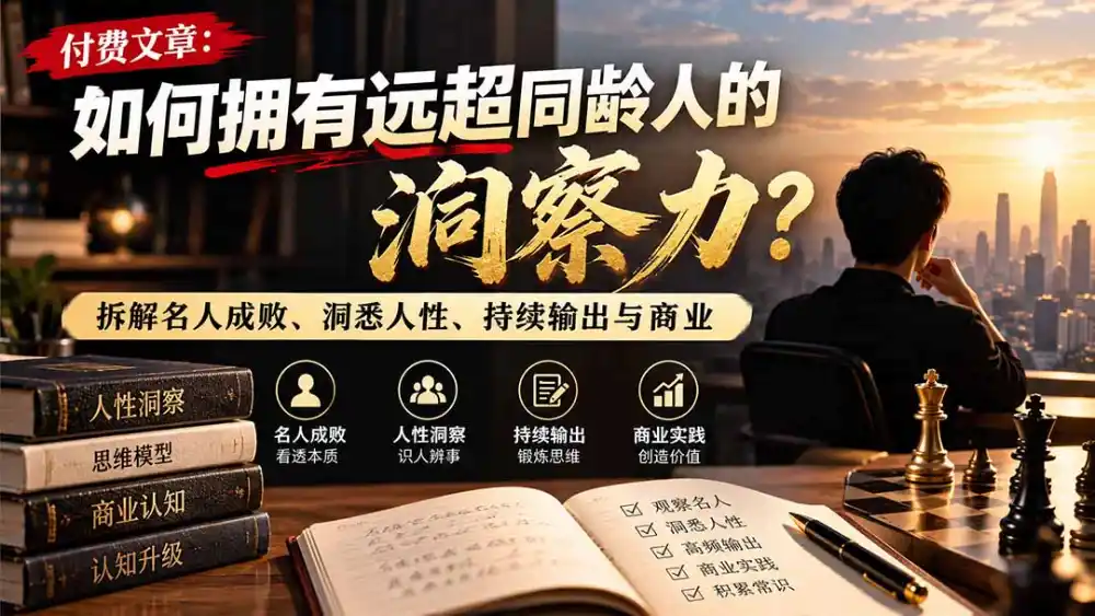 付费文章:如何拥有远超同龄人的洞察力?拆解名人成败、洞悉人性、持续输出与商业实践-51云资源