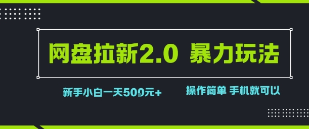 网盘拉新2.0暴力玩法,新手小白一天轻松5张,操作简单-51云资源