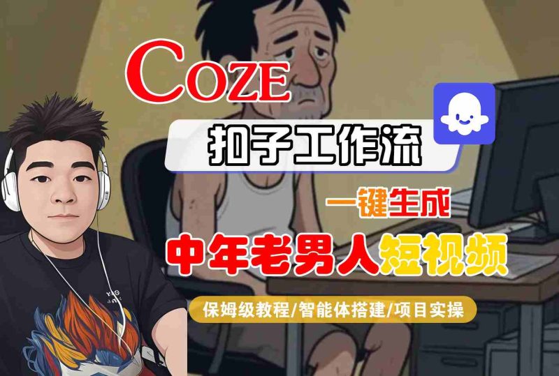 COZE扣子工作流一键生成中年老男人短视频,保姆级教程-智能体搭建-项目实操-51云资源