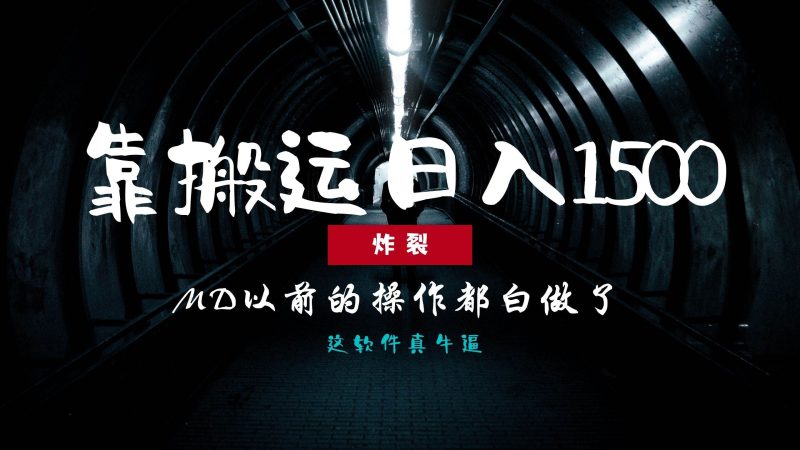 (13568期)炸裂!0基础搬运也能批量日赚1500 ,以前的操作都白做了!-51云资源