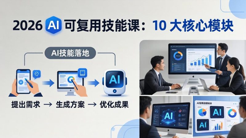 2026AI可复用技能-4月新课:10大核心模块,手把手教你把AI用进工作、产出成果-51云资源