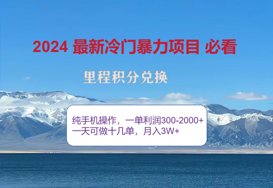 （12856期）2024惊爆冷门暴利！出行高峰来袭，里程积分，高爆发期，一单300 —2000…-51云资源