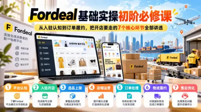 Fordeal基础实操初阶必修课,从入驻认知到订单履约,把开店要走的7个核心环节全部讲透-51云资源