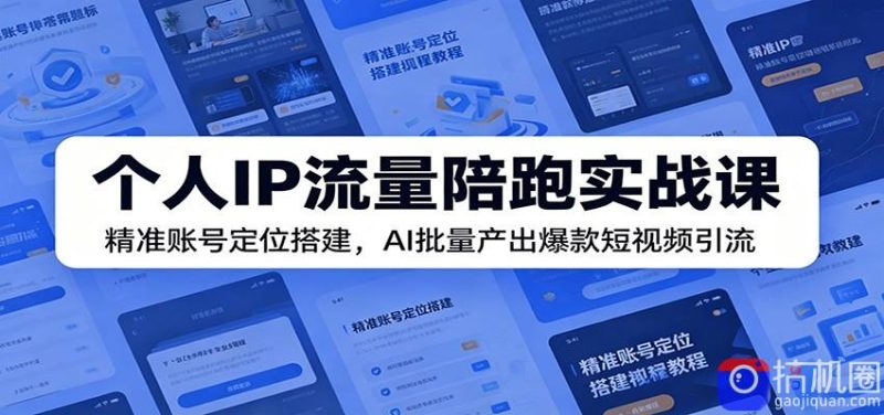 个人IP流量陪跑实战课:精准账号定位搭建,AI批量产出爆款短视频引流-51云资源