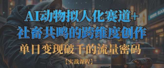 单日变现破千的流量密码,AI动物拟人化赛道 社畜共鸣的跨维度创作-51云资源