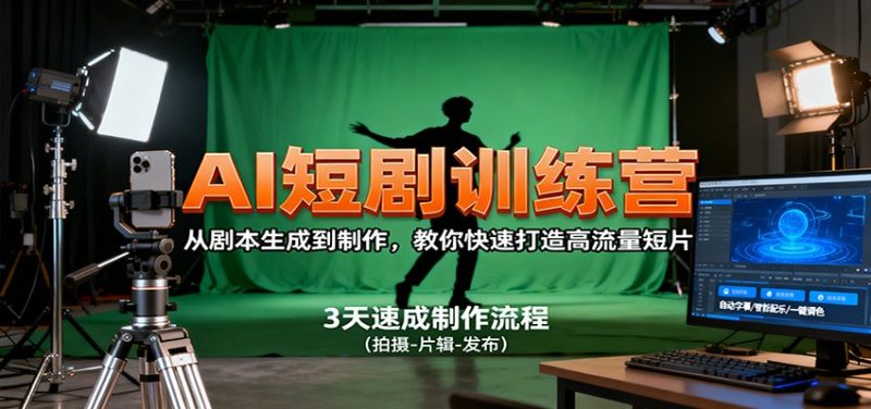 AI短剧训练营，从剧本生成到制作，教你快速打造高流量短片-51云资源