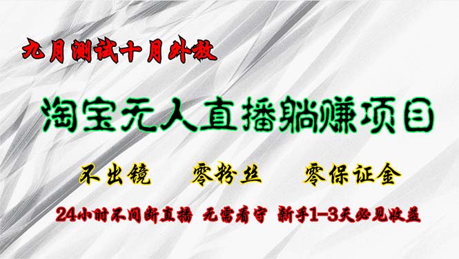 （12862期）淘宝无人直播最新玩法，九月测试十月外放，不出镜零粉丝零保证金，24小…-51云资源