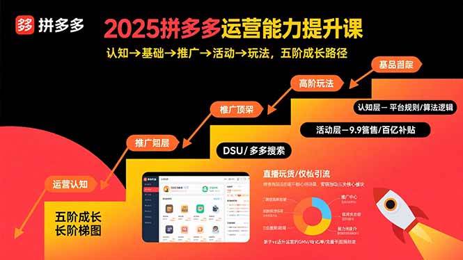 （15826期）2025拼多多运营能力提升课：认知→基础→推广→活动→玩法，五阶成长路径-51云资源