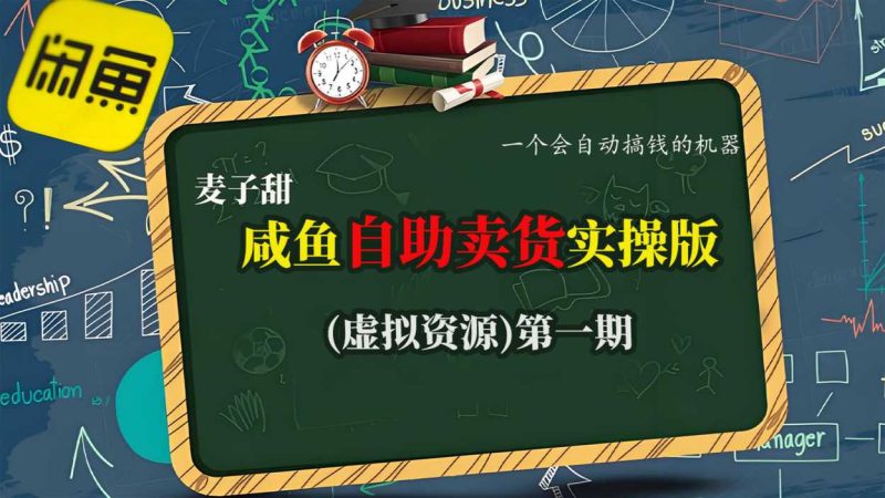 麦子甜咸鱼自助卖货实操版(虚拟资源)一个会自动搞钱的机器-51云资源