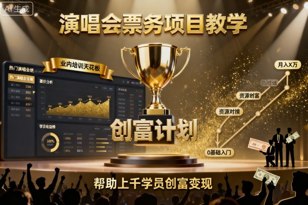 演唱会票务项目教学，业内培训天花板，帮助上千学员创富变现（更新）-51云资源