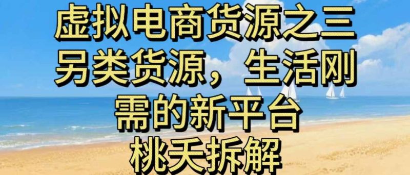 虚拟电商之三另类的货源，生活刚需的新平台-51云资源