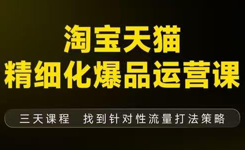 猫课子幽·淘宝天猫精细化爆品运营【音频 字幕 文档】(9月12-14杭州线下课)-51云资源