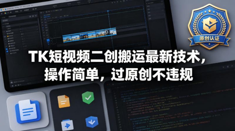 TK短视频二创搬运最新技术，操作简单，过原创不违规-51云资源