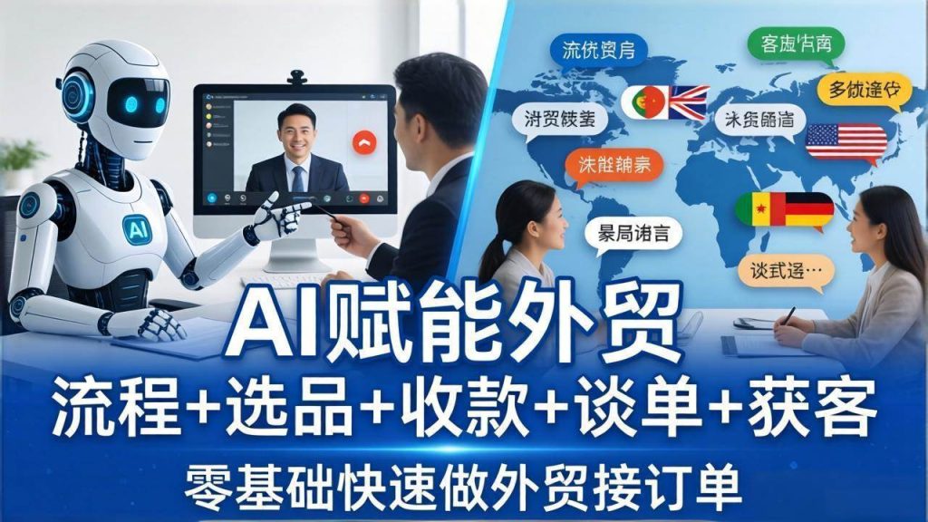 （17930期）外贸 AI实战课：流程 选品 收款 谈单 获客，零基础快速做外贸接订单-51云资源