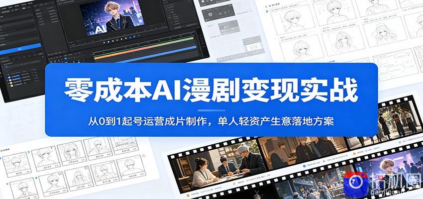 零成本AI漫剧变现实战：从0到1起号运营成片制作，单人轻资产生意落地方案-51云资源