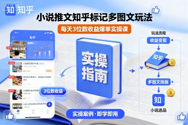 小说推文知乎标记多图文玩法，每天3位数收益爆单实操课-51云资源