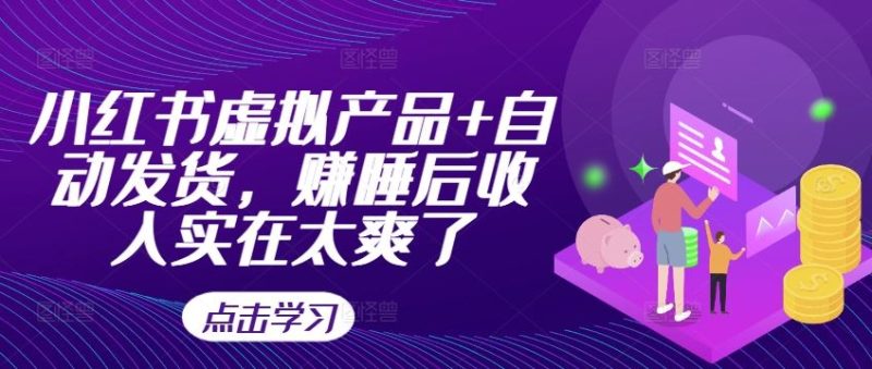 小红书虚拟产品 自动发货,赚睡后收入实在太爽了-51云资源