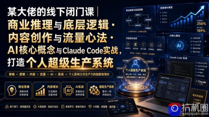 某大佬的线下闭门课|商业推理与底层逻辑・内容创作与流量心法・AI核心概念与Claude Code实战,打造个人超级生产系统【录音 图片】-51云资源