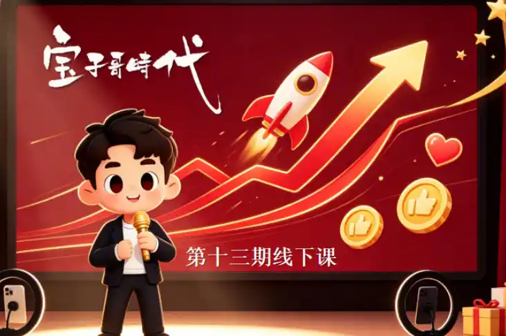 宝子哥抖音直播第13期VIP线下课9月5-6日,26年最值得看的直播课程,快速突破直播间流量瓶颈,打造高效起号闭环-51云资源