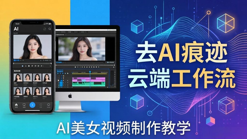AI美女视频制作教学：去AI痕迹，云端工作流出图，手机电脑均可，不需要配置-51云资源