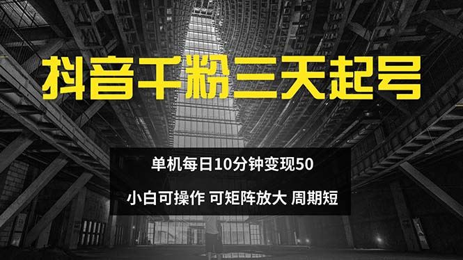 （13106期）抖音千粉计划三天起号 单机每日10分钟变现50 小白就可操作 可矩阵放大-51云资源