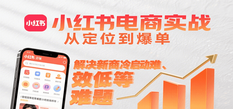 小红书电商实战，从定位到爆单解决新商冷启动难、变现效率低等难题-51云资源