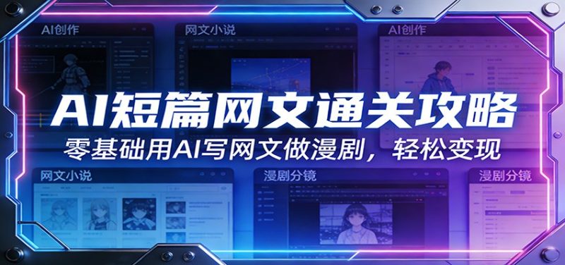AI短篇网文通关攻略:零基础用AI写网文做漫剧,轻松变现-51云资源