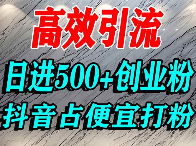 （16679期）怎么打创业粉？抖音利用占便宜心理引流创业粉，单人日引500 精准流量-51云资源