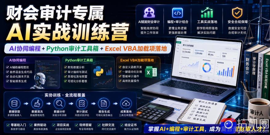 财会审计专属AI实战训练营｜AI协同编程 Python审计工具箱 Excel VBA加载项落地(更新0710)-51云资源