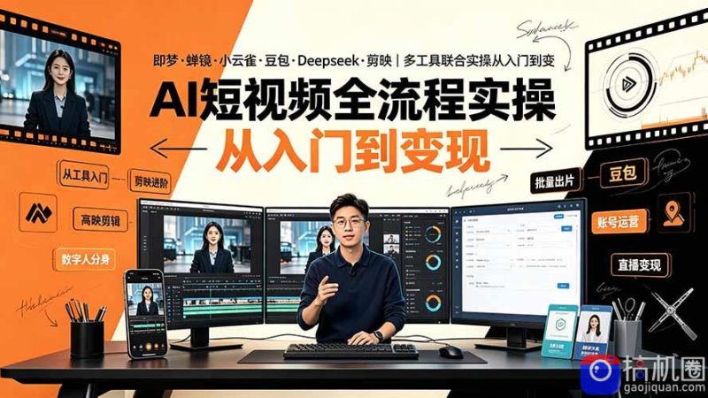 AI短视频全流程实操：即梦·蝉镜·小云雀·豆包·Deepseek·剪映｜多工具联合实操从入门到变现-51云资源