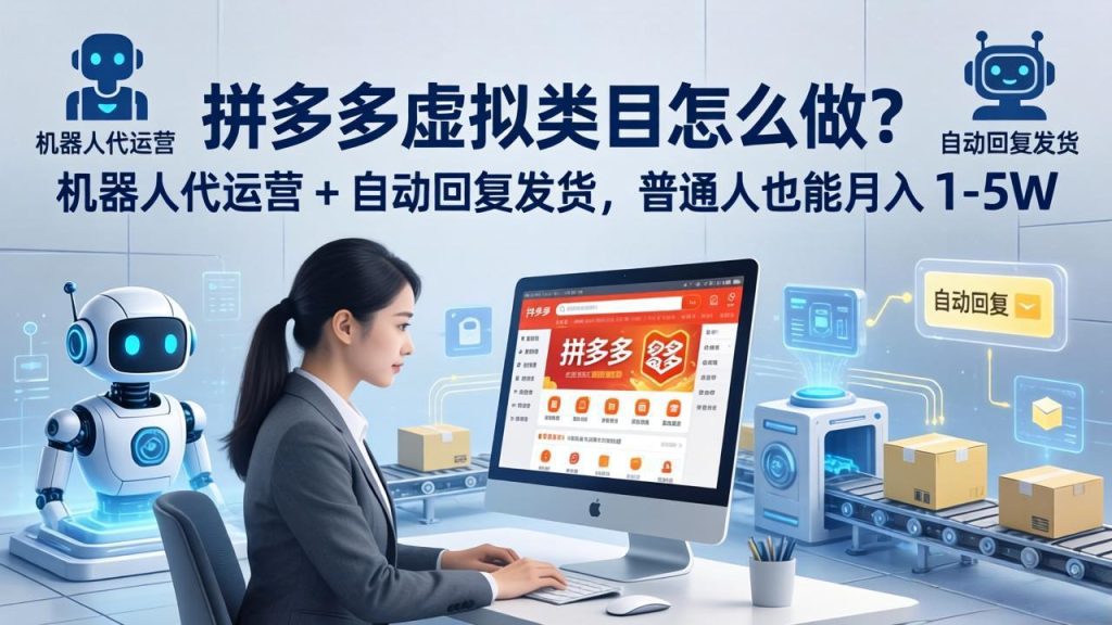 拼多多虚拟类目怎么做？机器人代运营   自动回复发货，普通人也能月入 1-5W-51云资源