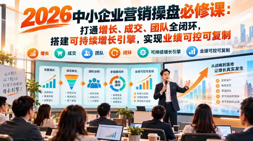 2026中小企业营销操盘必修课：打通增长、成交、团队全闭环，搭建可持续增长引擎，实现业绩可控可复制-51云资源