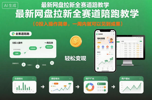 最新网盘拉新全赛道陪跑教学,0投入操作简单,一周内就可以见到成果-51云资源
