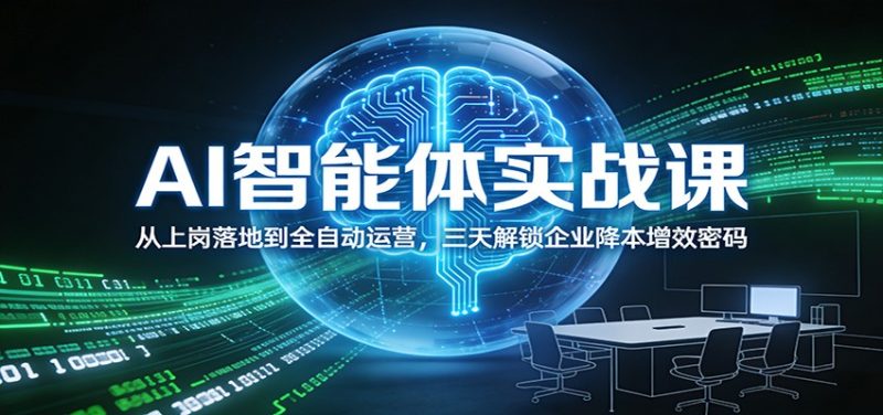 AI智能体实战课:从上岗落地到全自动运营,三天解锁企业降本增效密码-51云资源