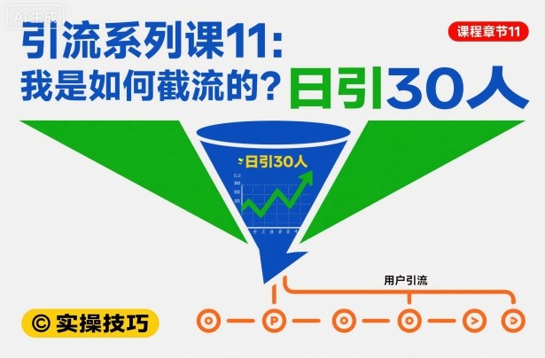 引流系列课11：我是如何截流的？日引30人【文档】-51云资源
