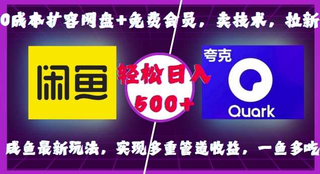0成本扩容网盘 免费会员,卖技术,拉新,咸鱼最新玩法,实现多重管道收益,一鱼多吃,轻松日入500-51云资源