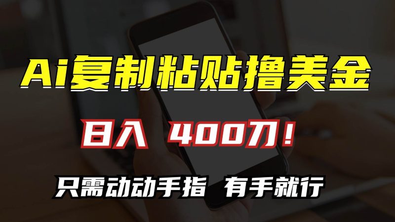 （13152期）AI复制粘贴撸美金，日入400刀！只需动动手指，小白无脑操作-51云资源